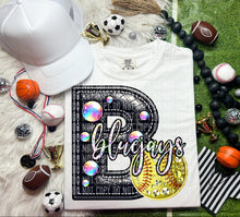 Load image into Gallery viewer, Faux Leather Rhinestone Softball Mascots DROPDOWN TRANSFER CAP
