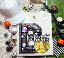 Load image into Gallery viewer, Faux Leather Rhinestone Softball Mascots DROPDOWN TRANSFER CAP
