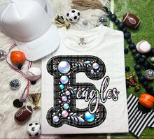 Load image into Gallery viewer, Leather Rhinestone Mascot DROPDOWN TRANSFER CAP
