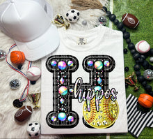 Load image into Gallery viewer, Faux Leather Rhinestone Softball Mascots DROPDOWN TRANSFER CAP
