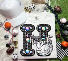 Load image into Gallery viewer, Faux Leather Rhinestone Volleyball Mascots DROPDOWN TRANSFER CAP
