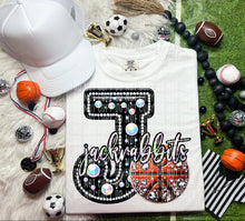 Load image into Gallery viewer, Faux Leather Rhinestone Basketball Mascots DROPDOWN TRANSFER CAP
