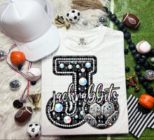Load image into Gallery viewer, Faux Leather Rhinestone Soccer Mascots DROPDOWN TRANSFER CAP
