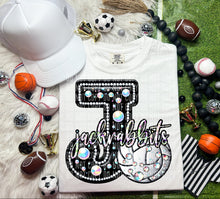 Load image into Gallery viewer, Faux Leather Rhinestone Volleyball Mascots DROPDOWN TRANSFER CAP
