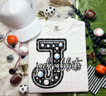 Load image into Gallery viewer, Leather Rhinestone Mascot DROPDOWN TRANSFER CAP
