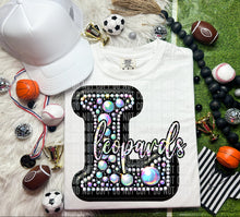 Load image into Gallery viewer, Leather Rhinestone Mascot DROPDOWN TRANSFER CAP

