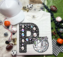 Load image into Gallery viewer, Faux Leather Rhinestone Volleyball Mascots DROPDOWN TRANSFER CAP
