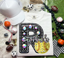 Load image into Gallery viewer, Faux Leather Rhinestone Softball Mascots DROPDOWN TRANSFER CAP

