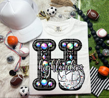Load image into Gallery viewer, Faux Leather Rhinestone Volleyball Mascots DROPDOWN TRANSFER CAP
