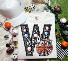 Load image into Gallery viewer, Faux Leather Rhinestone Basketball Mascots DROPDOWN TRANSFER CAP
