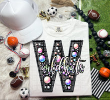 Load image into Gallery viewer, Leather Rhinestone Mascot DROPDOWN TRANSFER CAP
