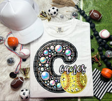 Load image into Gallery viewer, Faux Leather Rhinestone Softball Mascots DROPDOWN TRANSFER CAP
