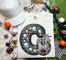 Load image into Gallery viewer, Faux Leather Rhinestone Soccer Mascots DROPDOWN TRANSFER CAP
