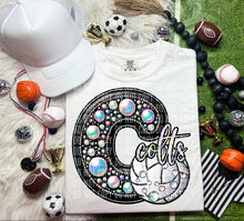Load image into Gallery viewer, Faux Leather Rhinestone Volleyball Mascots DROPDOWN TRANSFER CAP
