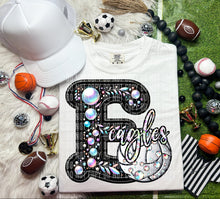 Load image into Gallery viewer, Faux Leather Rhinestone Volleyball Mascots DROPDOWN TRANSFER CAP
