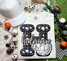 Load image into Gallery viewer, Faux Leather Rhinestone Volleyball Mascots DROPDOWN TRANSFER CAP
