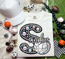 Load image into Gallery viewer, Faux Leather Rhinestone Volleyball Mascots DROPDOWN TRANSFER CAP
