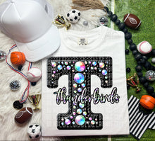 Load image into Gallery viewer, Leather Rhinestone Mascot DROPDOWN TRANSFER CAP
