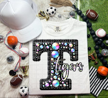 Load image into Gallery viewer, Leather Rhinestone Mascot DROPDOWN TRANSFER CAP
