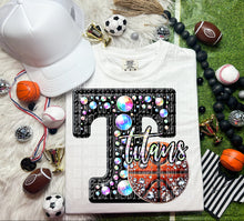 Load image into Gallery viewer, Faux Leather Rhinestone Basketball Mascots DROPDOWN TRANSFER CAP
