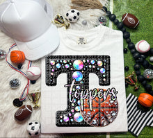 Load image into Gallery viewer, Faux Leather Rhinestone Basketball Mascots DROPDOWN TRANSFER CAP
