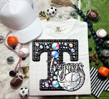 Load image into Gallery viewer, Faux Leather Rhinestone Volleyball Mascots DROPDOWN TRANSFER CAP
