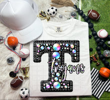 Load image into Gallery viewer, Leather Rhinestone Mascot DROPDOWN TRANSFER CAP
