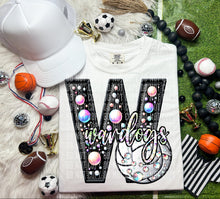 Load image into Gallery viewer, Faux Leather Rhinestone Volleyball Mascots DROPDOWN TRANSFER CAP
