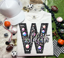 Load image into Gallery viewer, Leather Rhinestone Mascot DROPDOWN TRANSFER CAP
