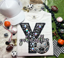 Load image into Gallery viewer, Faux Leather Rhinestone Soccer Mascots DROPDOWN TRANSFER CAP
