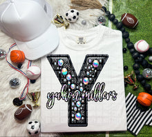 Load image into Gallery viewer, Leather Rhinestone Mascot DROPDOWN TRANSFER CAP
