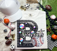 Load image into Gallery viewer, Faux Leather Rhinestone Baseball Mascots DROPDOWN TRANSFER CAP

