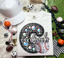 Load image into Gallery viewer, Faux Leather Rhinestone Baseball Mascots DROPDOWN TRANSFER CAP
