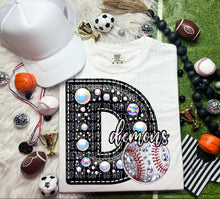 Load image into Gallery viewer, Faux Leather Rhinestone Baseball Mascots DROPDOWN TRANSFER CAP
