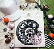 Load image into Gallery viewer, Faux Leather Rhinestone Baseball Mascots DROPDOWN TRANSFER CAP

