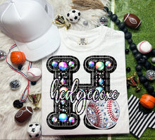 Load image into Gallery viewer, Faux Leather Rhinestone Baseball Mascots DROPDOWN TRANSFER CAP
