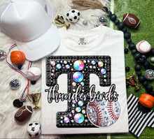 Load image into Gallery viewer, Faux Leather Rhinestone Baseball Mascots DROPDOWN TRANSFER CAP
