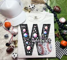 Load image into Gallery viewer, Faux Leather Rhinestone Baseball Mascots DROPDOWN TRANSFER CAP
