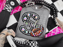 Load image into Gallery viewer, Faux Leather Rhinestone Football Mascots DROPDOWN TRANSFER CAP
