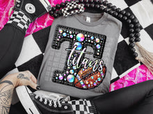 Load image into Gallery viewer, Faux Leather Rhinestone Football Mascots DROPDOWN TRANSFER CAP
