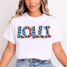 Load image into Gallery viewer, 4th of July Faux Embroidery Star Name Dropdown TRANSFER CSD MAY 25
