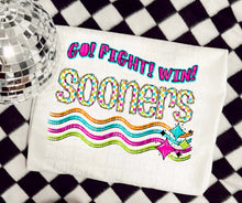 Load image into Gallery viewer, Go Fight Win Bright Checkered Mascots DROPDOWN TRANSFER CAP
