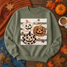 Load image into Gallery viewer, Jack O Lantern Faux Paint Checkered Leopard Stars Stripes TRANSFER ET AUG 26

