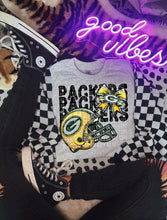 Load image into Gallery viewer, Football Rhinestone Helmet Bow Stacked DROPDOWN TRANSFER CAP
