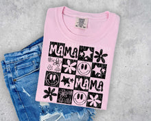 Load image into Gallery viewer, Mama + Mini Happy Star Floral Check Single Color Dropdown BLK TRANSFER SCAR APR 25
