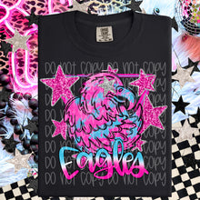 Load image into Gallery viewer, Preppy Glitter Star Eye Mascot Dropdown Pink &amp; Blue TRANSFER
