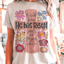 Load image into Gallery viewer, He Has Risen Cross Floral TRANSFER
