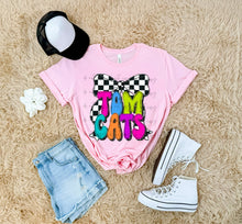 Load image into Gallery viewer, Bright Checker Bow Mascots DROPDOWN TRANSFER ARA JUNE 25
