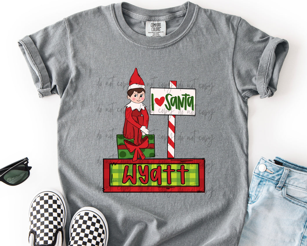 Boy Elf Brown Hair Customized Name Plate DROPDOWN DTF TRANSFER SPO DEC 25