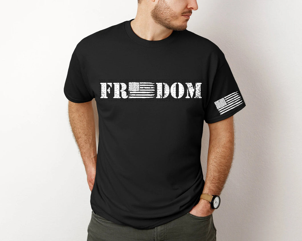 Freedom Flag Distressed Color Dropdown With Pocket TRANSFER